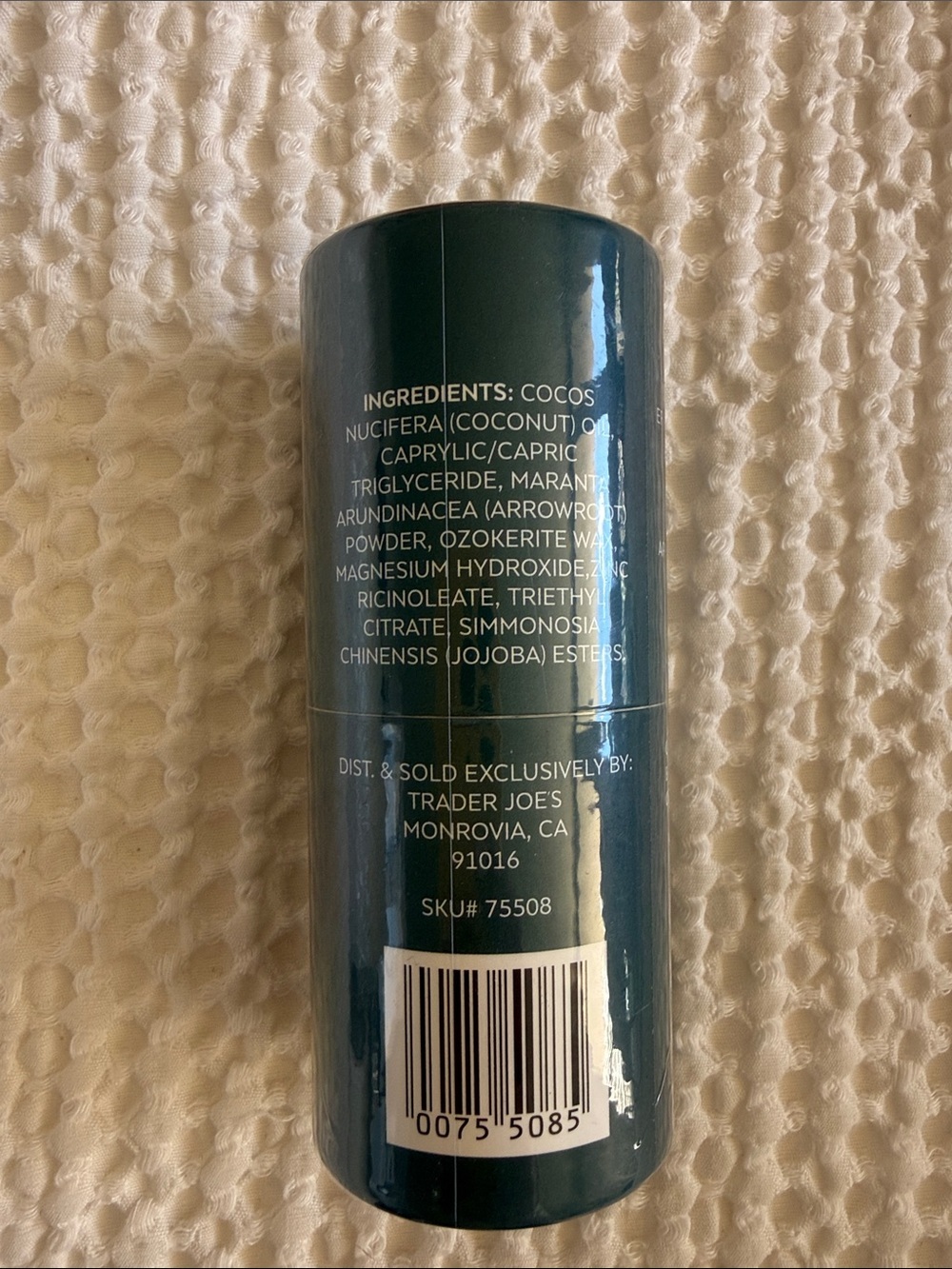 Trader Joe's Unscented Deodorant - Dark Green - Picture 2 of 4
